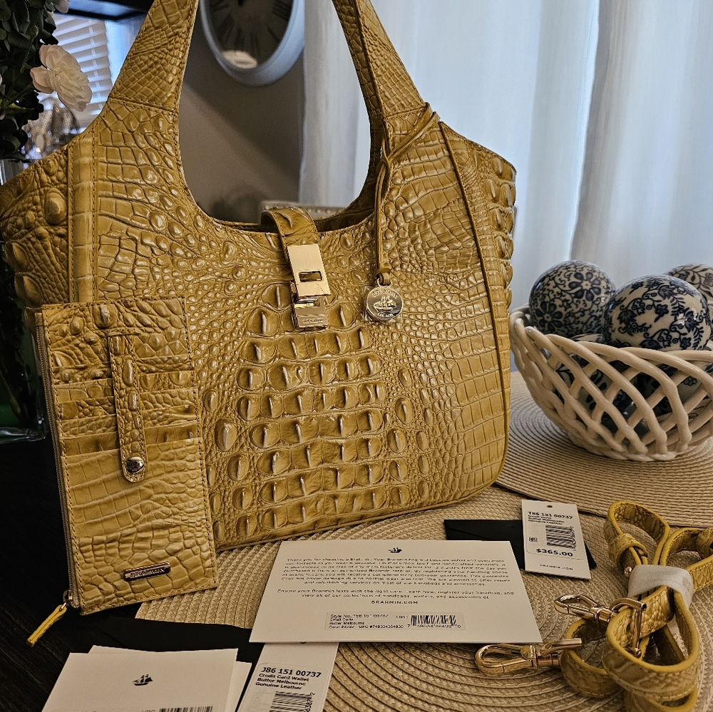 BRAHMIN SMALL CARLA SET in BUTTER Final firm price